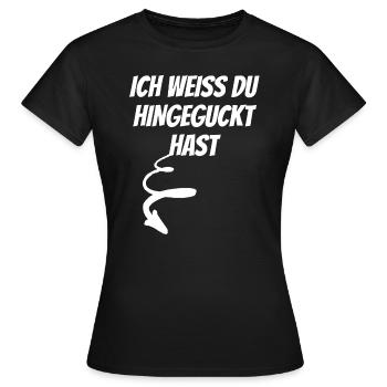 Je sais où tu as regardé Malle Party sexy - T-shirt Femme - noir - Devant - AI Model Female 172 dark (172cm)