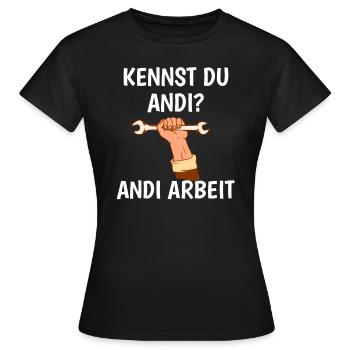 Do you know Andi Andi's work - Women's T-Shirt - black - Front - AI Model Female 172 dark (172cm)