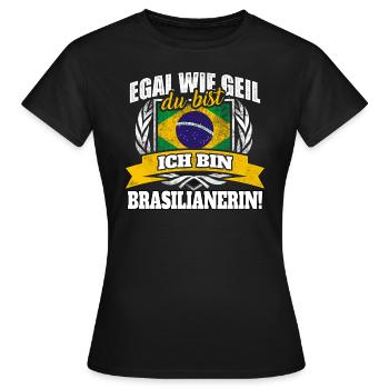 Brasilianer Brasilien Brasilianerin Brasil - Frauen T-Shirt - Schwarz - Vorne - AI Model Female 172 dark (172cm)