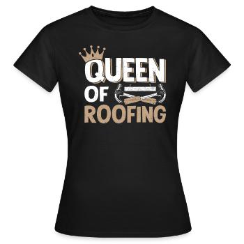 Dachdecker Dachdeckerei Dachklempner Roofer - Frauen T-Shirt - Schwarz - Vorne - AI Model Female 172 dark (172cm)