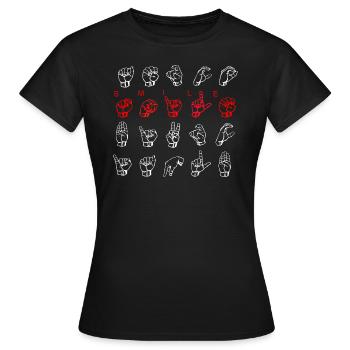 smile Worträtsel - DGS Streetwear - Frauen T-Shirt - Schwarz - Vorne - AI Model Female 172 dark (172cm)