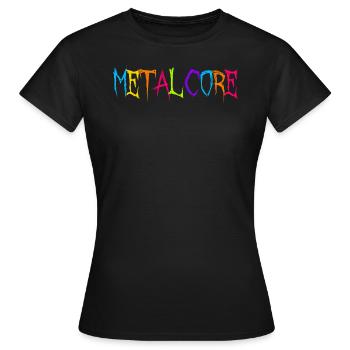 Lustige Metalcore Regenbogenfarben Metalhead - Frauen T-Shirt - Schwarz - Vorne - AI Model Female 172 dark (172cm)