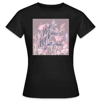 Thank you teacher - Women's T-Shirt - black - Front - AI Model Female 172 dark (172cm)