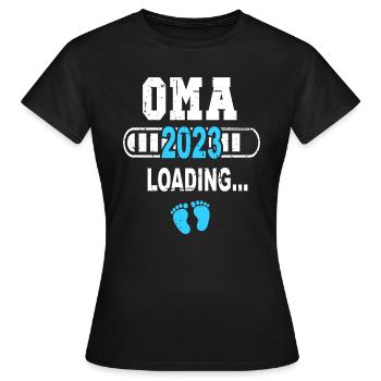 Werdende Oma Schwangerschaft Verkünden Baby Party - Frauen T-Shirt - Schwarz - Vorne - AI Model Female 172 dark (172cm)