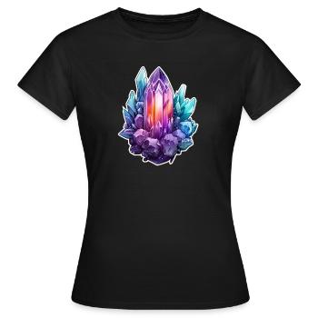 magischer Quarzkristall - Frauen T-Shirt - Schwarz - Vorne - AI Model Female 172 dark (172cm)