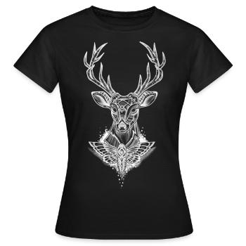 Deer head - Women's T-Shirt - black - Front - AI Model Female 172 dark (172cm)
