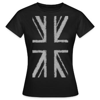 Union Jack verticale (fanée) - T-shirt Femme - noir - Devant - AI Model Female 172 dark (172cm)