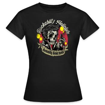Rockabilly Rebel Rules Rockabilly Hellstyle - T-shirt Femme - noir - Devant - AI Model Female 172 dark (172cm)