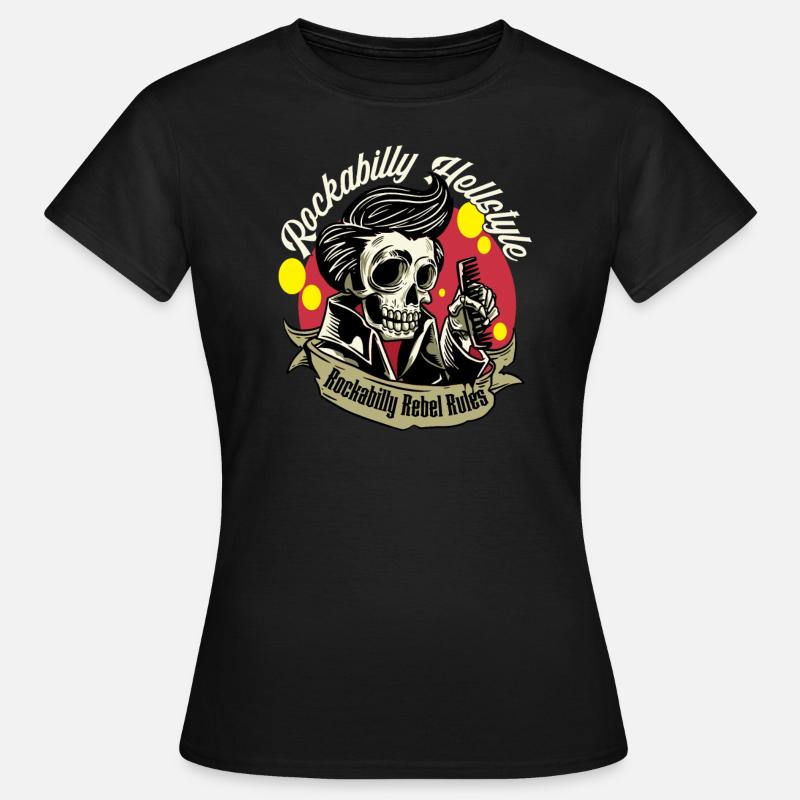 Rockabilly Rebel Rules Rockabilly Hellstyle - T-shirt Femme - noir