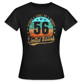 Mise à jour Level Up 56 Ans Édition Limitée Rétro - T-shirt Femme - noir - Devant - AI Model Female 172 dark (172cm)