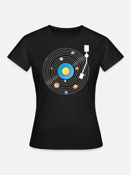 Solar System Vinyl Record - Frauen T-Shirt - Schwarz