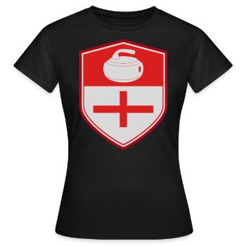 England Flag Curling Team Winter Eissport - Frauen T-Shirt - Schwarz - Vorne - AI Model Female 172 dark (172cm)