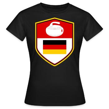 Deutschland Curling Team Wintersport Deutsche Flagge - Frauen T-Shirt - Schwarz - Vorne - AI Model Female 172 dark (172cm)