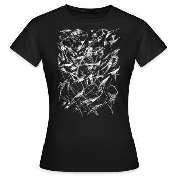 Hintergrund Textur- Weiss - Frauen T-Shirt - Schwarz - Vorne - AI Model Female 172 dark (172cm)