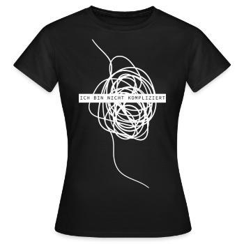 Ich bin nicht kompliziert - Frauen T-Shirt - Schwarz - Vorne - AI Model Female 172 dark (172cm)