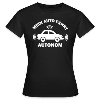 Autonomes Fahren Auto - Frauen T-Shirt - Schwarz - Vorne - AI Model Female 172 dark (172cm)