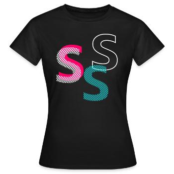 S Initiale - T-shirt Femme - noir - Devant - AI Model Female 172 dark (172cm)