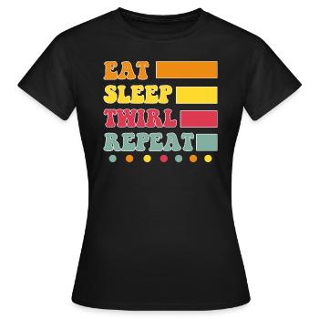 Bâton Twirling Staff Jonglage Gymnastik mit Stab - Frauen T-Shirt - Schwarz - Vorne - AI Model Female 172 dark (172cm)