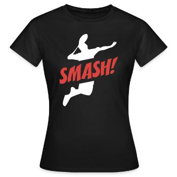 Smash Badminton - Women's T-Shirt - black - Front - AI Model Female 172 dark (172cm)