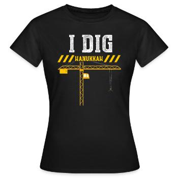 Je creuse Hanoukka - T-shirt Femme - noir - Devant - AI Model Female 172 dark (172cm)