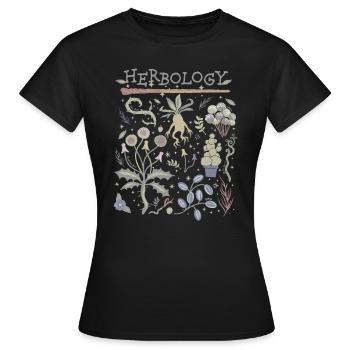 Harry Potter Herbology Herbes Botaniques Design - T-shirt Femme - noir - Devant - AI Model Female 172 dark (172cm)