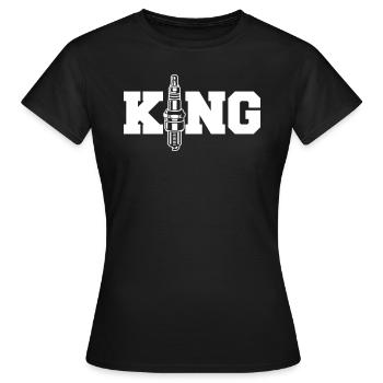Bougie d’allumage roi - roi-réparation de voiture - T-shirt Femme - noir - Devant - AI Model Female 172 dark (172cm)