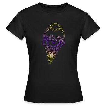 Glace crème glacée avec un sac de glace - T-shirt Femme - noir - Devant - AI Model Female 172 dark (172cm)