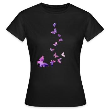 Butterfly swarm harmony pink - Women's T-Shirt - black - Front - AI Model Female 172 dark (172cm)