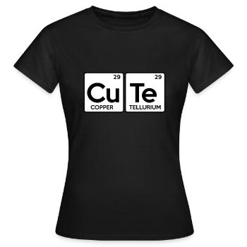 CUTE Tableau périodique Tableau périodique Dites ma chérie - T-shirt Femme - noir - Devant - AI Model Female 172 dark (172cm)