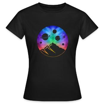 Planète colorée extra-atmosphérique Voie lactée - T-shirt Femme - noir - Devant - AI Model Female 172 dark (172cm)