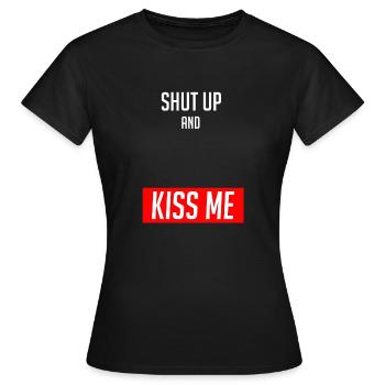 Tais-toi et embrasse-moi - T-shirt Femme - noir - Devant - AI Model Female 172 dark (172cm)
