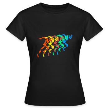 Athletics Runner Bunt Sprinter - Women's T-Shirt - black - Front - AI Model Female 172 dark (172cm)