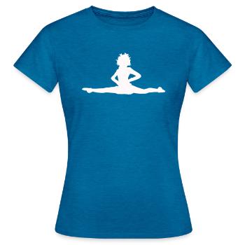 Karneval Garde Tanzen Fasching Fasenacht Spagat - Frauen T-Shirt - Antikblaues Saphir meliert - Vorne - AI Model Female 172 dark (172cm)