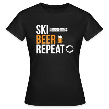 Ski Beer Repeat ski vacances au ski - T-shirt Femme - noir - Devant - AI Model Female 172 dark (172cm)