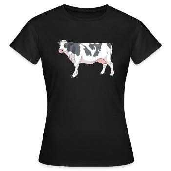 Comic Kuh mit flecken - Frauen T-Shirt - Schwarz - Vorne - AI Model Female 172 dark (172cm)