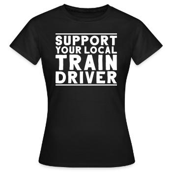 Train driver Locomotive driver Locomotive driver - Women's T-Shirt - black - Front - AI Model Female 172 dark (172cm)