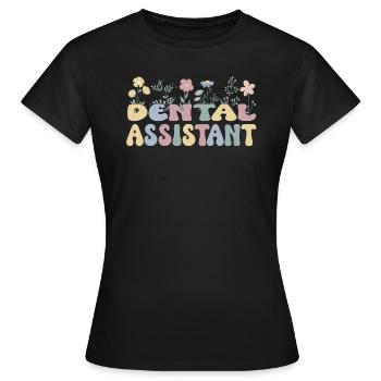 Assistant dentaire Assistant dentaire - T-shirt Femme - noir - Devant - AI Model Female 172 dark (172cm)
