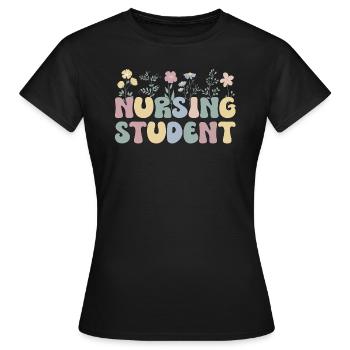 Nursing Student Nurse Student - Women's T-Shirt - black - Front - AI Model Female 172 dark (172cm)