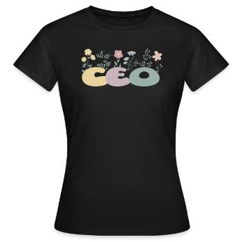 CEO Gift Chef de la direction Entrepreneur - T-shirt Femme - noir - Devant - AI Model Female 172 dark (172cm)