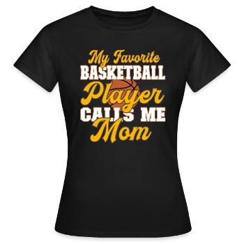 Mon basketteur préféré m’appelle maman - T-shirt Femme - noir - Devant - AI Model Female 172 dark (172cm)