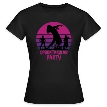 Spuk-Party - Frauen T-Shirt - Schwarz - Vorne - AI Model Female 172 dark (172cm)