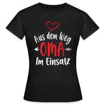 Aus dem Weg - Oma im Einsatz - Frauen T-Shirt - Schwarz - Vorne - AI Model Female 172 dark (172cm)