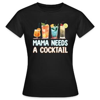 Maman a besoin d’un cocktail - boissons cocktails - T-shirt Femme - noir - Devant - AI Model Female 172 dark (172cm)