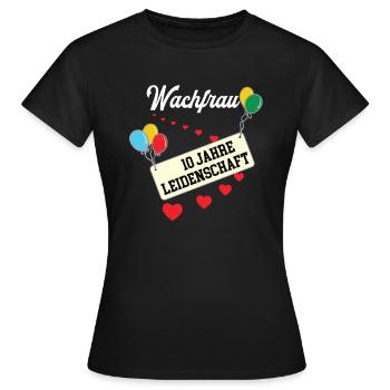 Wachfrau 10 Jahre Jubiläum 10 jähriges Jubi Schutz - Frauen T-Shirt - Schwarz - Vorne - AI Model Female 172 dark (172cm)