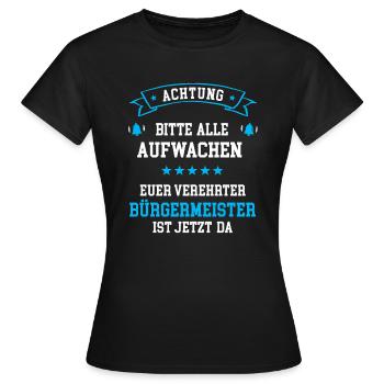 Bürgermeister Lustig Gemeinderat Rathaus Amt - Frauen T-Shirt - Schwarz - Vorne - AI Model Female 172 dark (172cm)