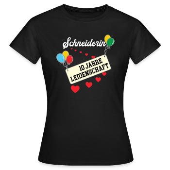 Schneiderin 10 jähriges Jubiläum Schneiderei Jubi - Frauen T-Shirt - Schwarz - Vorne - AI Model Female 172 dark (172cm)