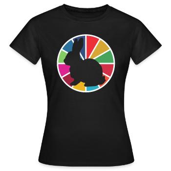Osterhase | Farben, Ostern, Osterei, Osterfest - Frauen T-Shirt - Schwarz - Vorne - AI Model Female 172 dark (172cm)