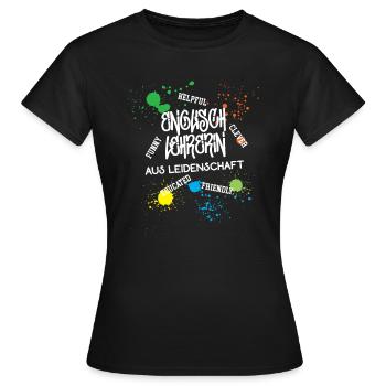 Englischlehrerin aus Leidenschaft Beruf Lehrerin - Frauen T-Shirt - Schwarz - Vorne - AI Model Female 172 dark (172cm)