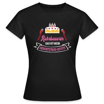 Rohrbauerin Geburtstag Geburtstagsgeschenk Chefin - Frauen T-Shirt - Schwarz - Vorne - AI Model Female 172 dark (172cm)