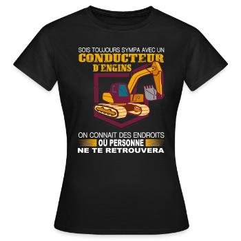 Gin-Shirt-Fahrer - Frauen T-Shirt - Schwarz - Vorne - AI Model Female 172 dark (172cm)
